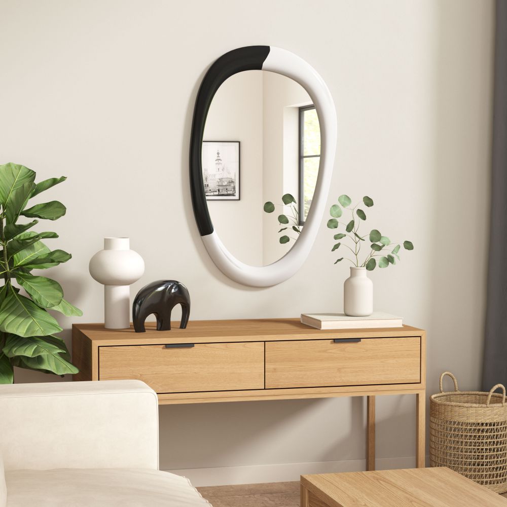 Muna Mirror White Black wall mirror