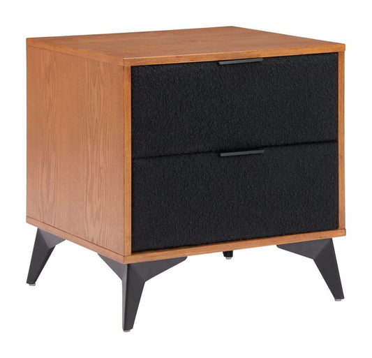 Zarif Modern Nightstand in Black & Walnut