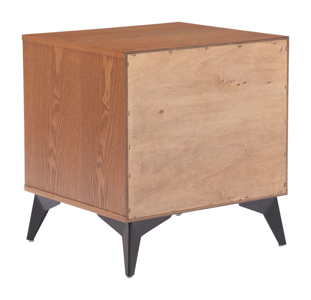 Zarif Modern Nightstand in Black & Walnut