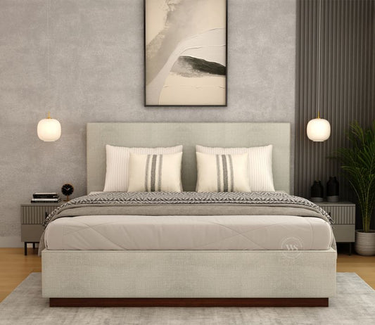 Savona Modern Grey Fabric Bed King Size – Box Storage | Pakistan