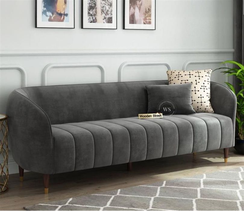 Eldric 3-Seater Velvet Sofa Graphite Grey – Pakistan