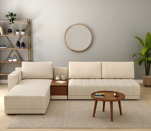 Oasis L-Shape Sectional Sofa Jade Ivory – Cotton Sofa Pakistan