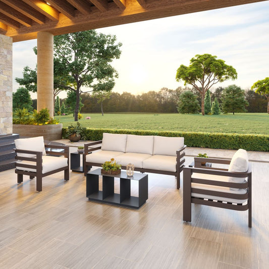 Modern outdoor white sofa Zuo Bal Harbor