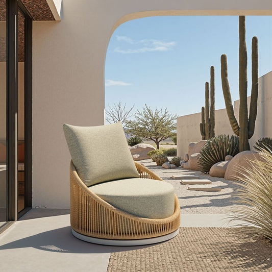 Modern Cabana Swivel Chair Multicolor outdoor