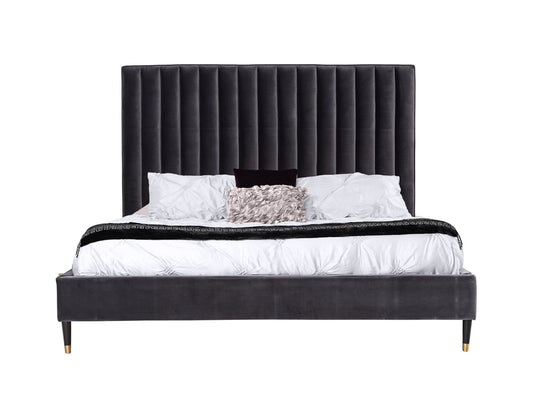 Hemlock Channel Tufted Velvet Bed by Modrest