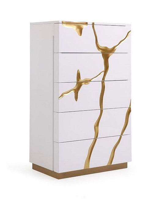 Modrest Aspen Modern White & Gold Chest
