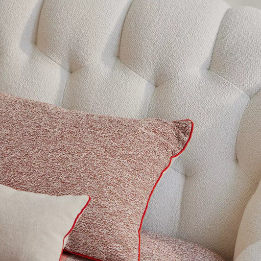 Bubble White Bed โ Plush Bouclรฉ / Sherpa Platform Bed