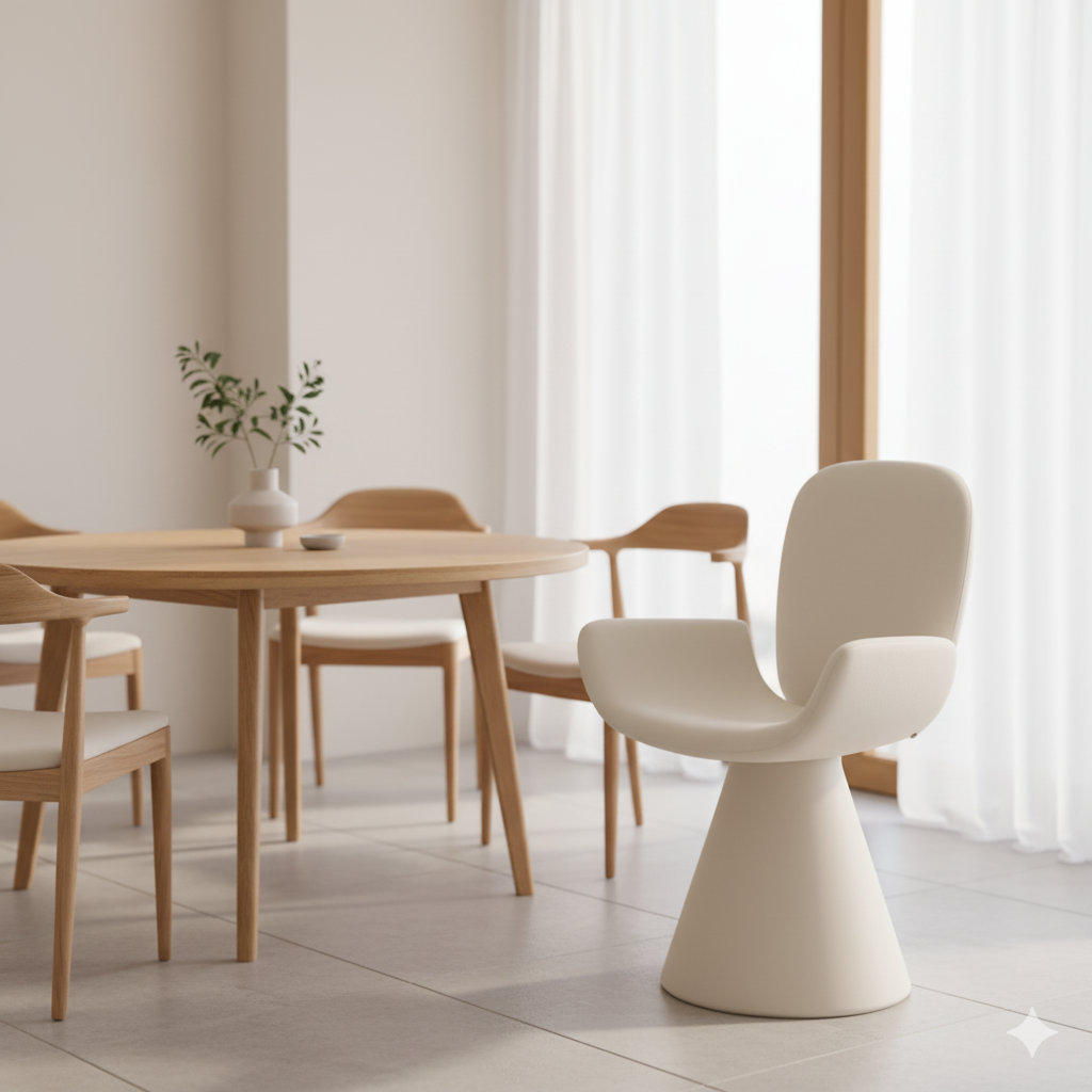 Solid Wood Swivel Chairs Portable Dining Chair Bedroom