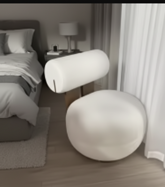 Cozy Boucle Swivel Lounge Chair | Plush Ivory Accent Chair with Round Base