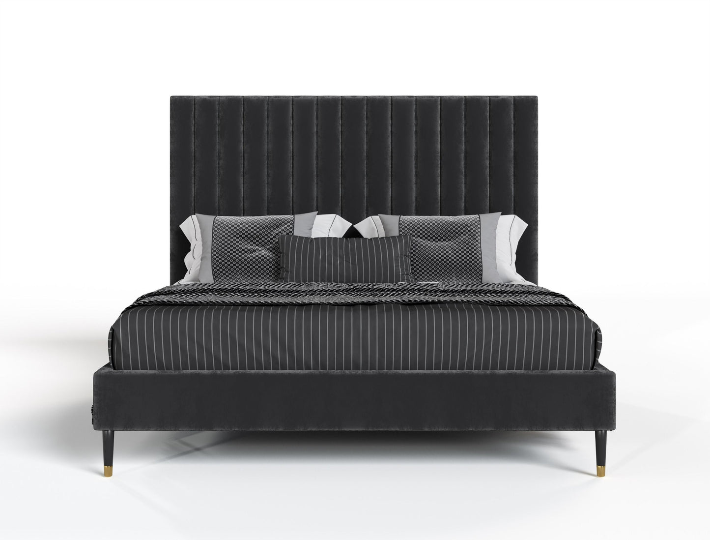 Hemlock Channel Tufted Velvet Bed by Modrest