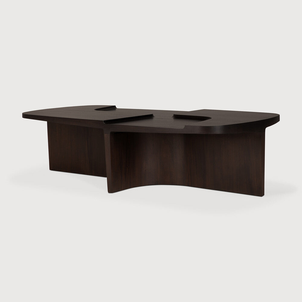 Brutalist Coffee Table — Solid Mahogany Sculptural Centrepiece
