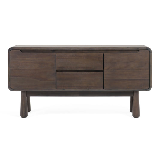 Dark Stained Acacia Solid Wood Sideboard