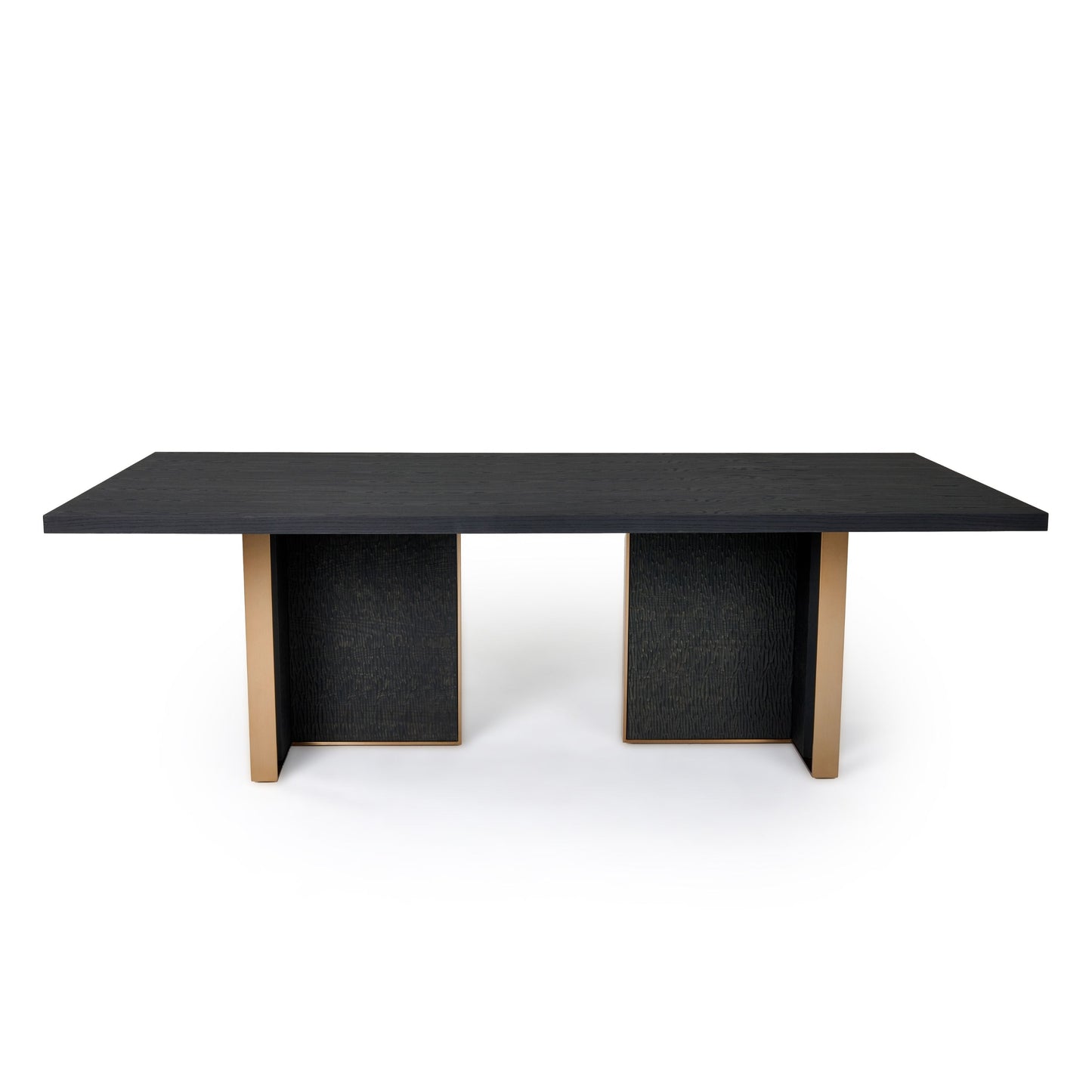 Modrest Tasha Dining Table — Black Ash & Brushed Gold