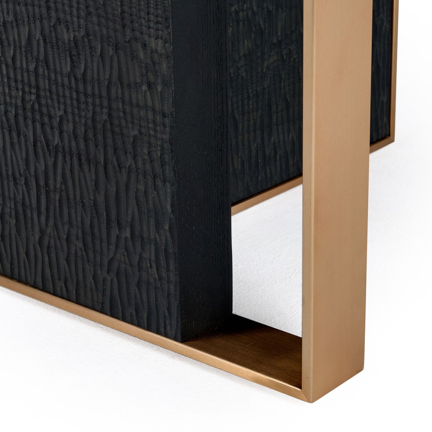 Modrest Tasha Dining Table — Black Ash & Brushed Gold