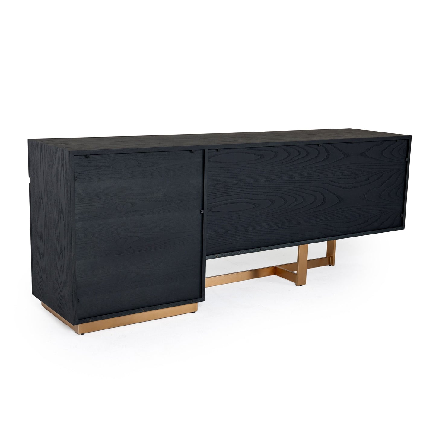 Modrest Tasha Buffet — Black Ash + Brushed Gold Sideboard