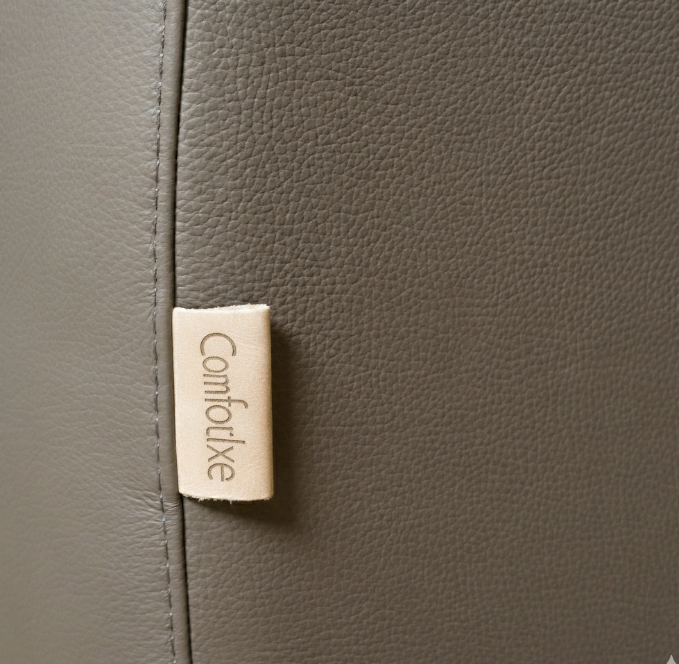 Viola Italian Contemporary Grey Leather Sectional Sofa