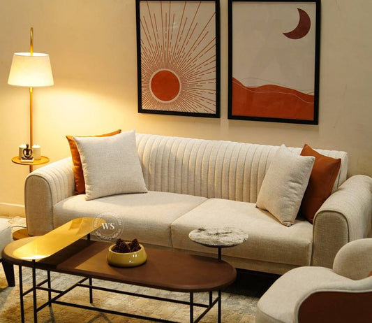 Vanisa 3-Seater Sofa Set + 2 Armchairs — Elegant Living Room Comfort (Pakistan)