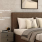 Savona Modern Fabric Bed King Size – Brown Upholstery & Box Storage – Pakistan