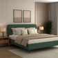 Andreas Premium King Bed in Green Upholstery – Stylish Curved Headboard