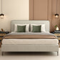 Andreas Premium King-Size Fabric Bed – Light Grey Upholstery & Curved Headboard | Pakistan