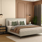 Andreas Premium King-Size Fabric Bed – Light Grey Upholstery & Curved Headboard | Pakistan