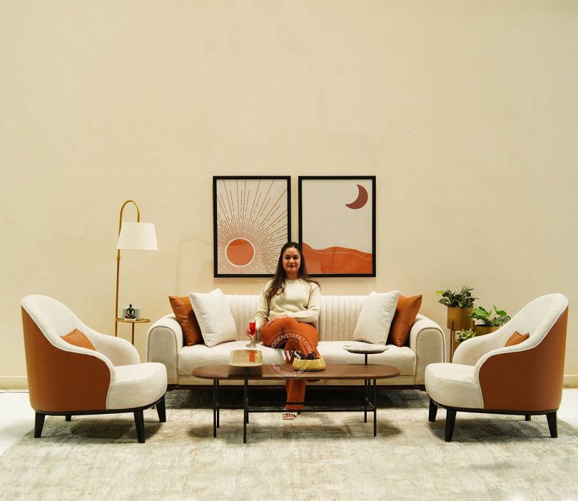 Vanisa 3-Seater Sofa Set + 2 Armchairs — Elegant Living Room Comfort (Pakistan)