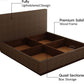 Savona Modern Fabric Bed King Size – Brown Upholstery & Box Storage – Pakistan