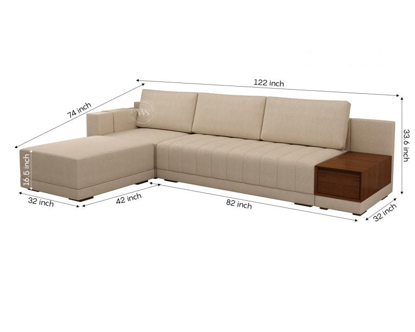Oasis L-Shape Sectional Sofa Jade Ivory – Cotton Sofa Pakistan