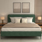 Andreas Premium King Bed in Green Upholstery – Stylish Curved Headboard