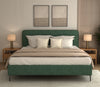 Andreas Premium King Bed in Green Upholstery – Stylish Curved Headboard