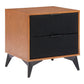 Zarif Modern Nightstand in Black & Walnut