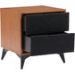 Zarif Modern Nightstand in Black & Walnut