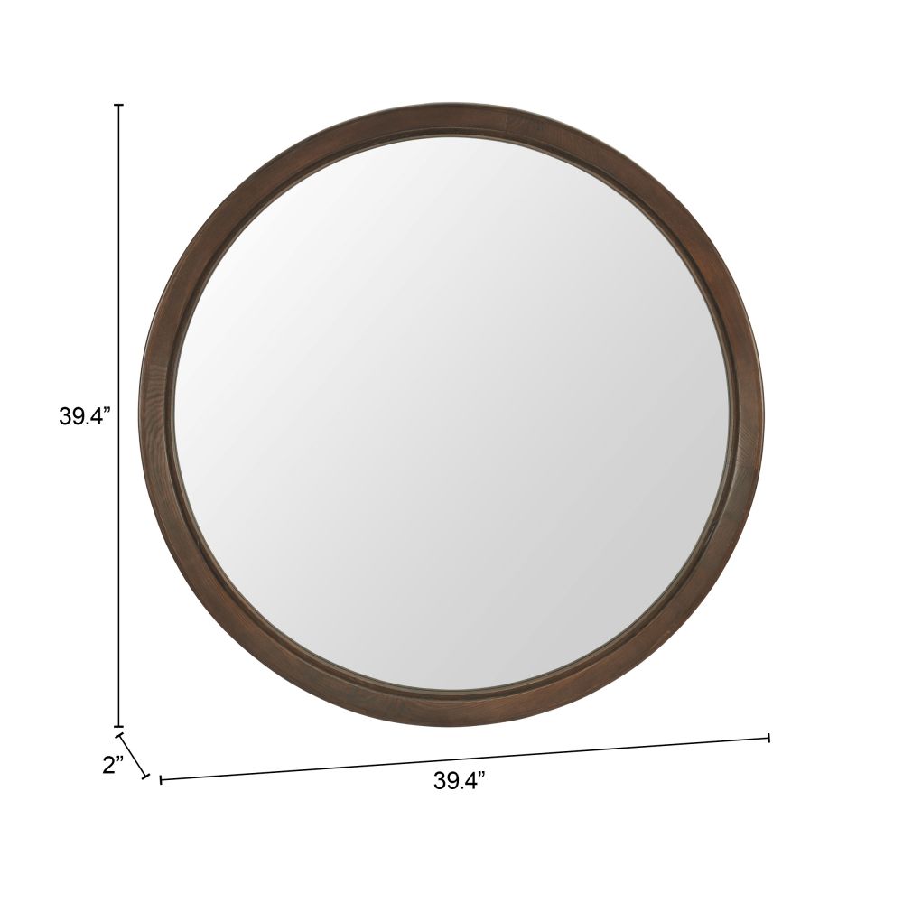 Inikas Mirror Espresso round wall mirror