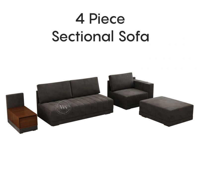 Oasis Right-Aligned L-Shape Velvet Sofa Graphite Grey – Pakistan