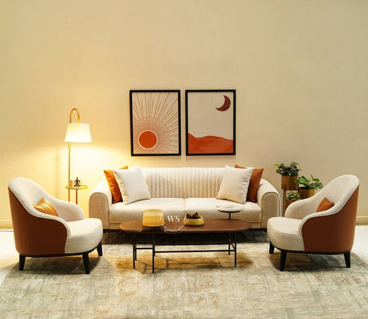 Vanisa 3-Seater Sofa Set + 2 Armchairs — Elegant Living Room Comfort (Pakistan)