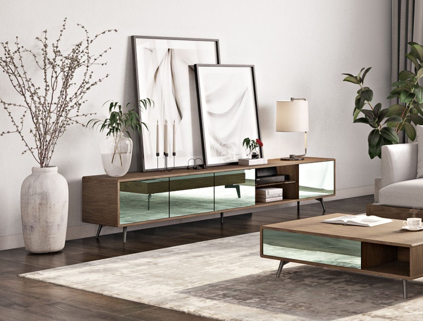 Kennedy Mid-Century Walnut TV Console