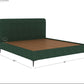Andreas Premium King Bed in Green Upholstery – Stylish Curved Headboard