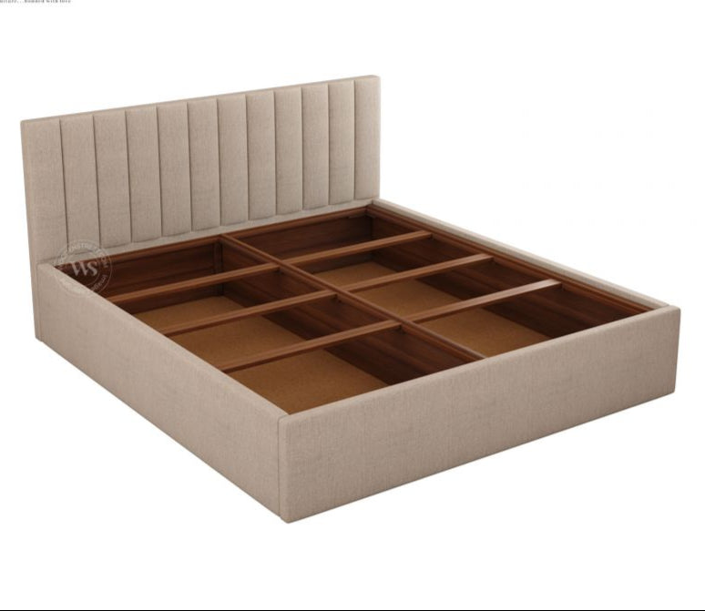 Nuvo Jade-Ivory King Bed – Upholstered Elegance with Box Storage
