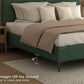 Andreas Premium King Bed in Green Upholstery – Stylish Curved Headboard