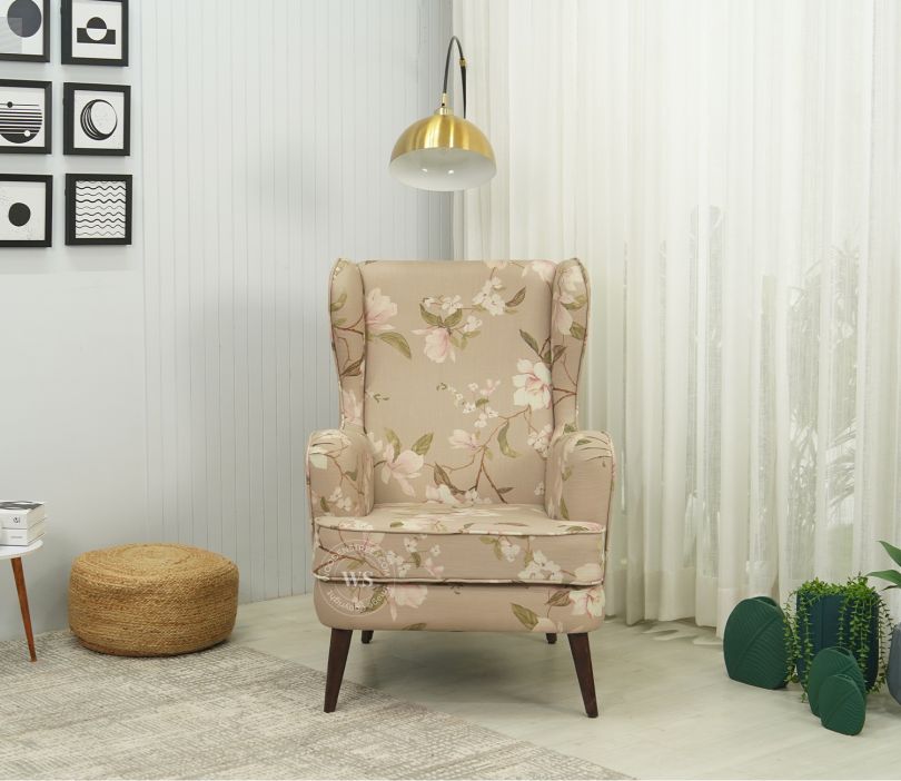 Claudia Lounge Chair Magnolia Beige – Cotton Accent Chair Pakistan