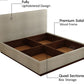Savona Modern Grey Fabric Bed King Size – Box Storage | Pakistan