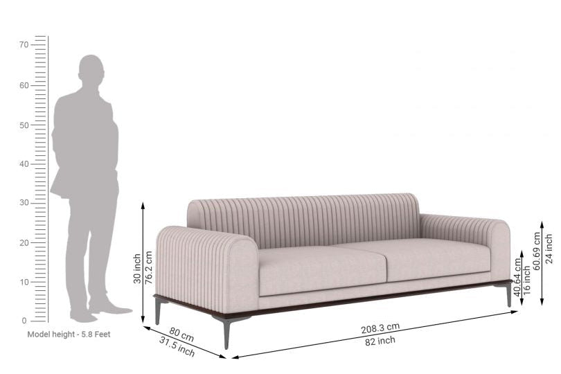 Vanisa 3-Seater Sofa Set + 2 Armchairs — Elegant Living Room Comfort (Pakistan)