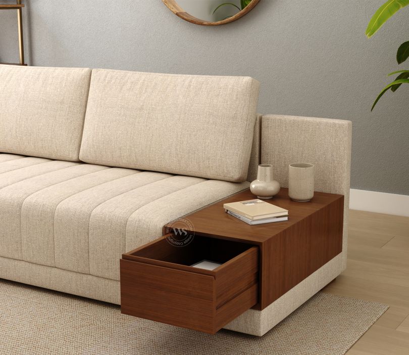 Oasis L-Shape Sectional Sofa Jade Ivory – Cotton Sofa Pakistan