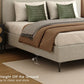 Andreas Premium King-Size Fabric Bed – Light Grey Upholstery & Curved Headboard | Pakistan