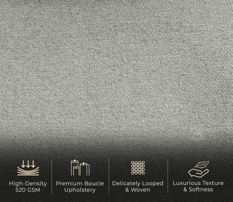 Andreas Premium King-Size Fabric Bed – Light Grey Upholstery & Curved Headboard | Pakistan