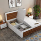 Harper Teak King Bed – Frosty White Finish with Smart Box Storage