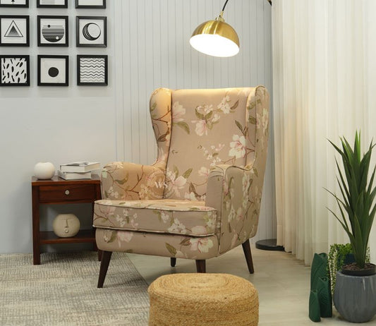 Claudia Lounge Chair Magnolia Beige – Cotton Accent Chair Pakistan