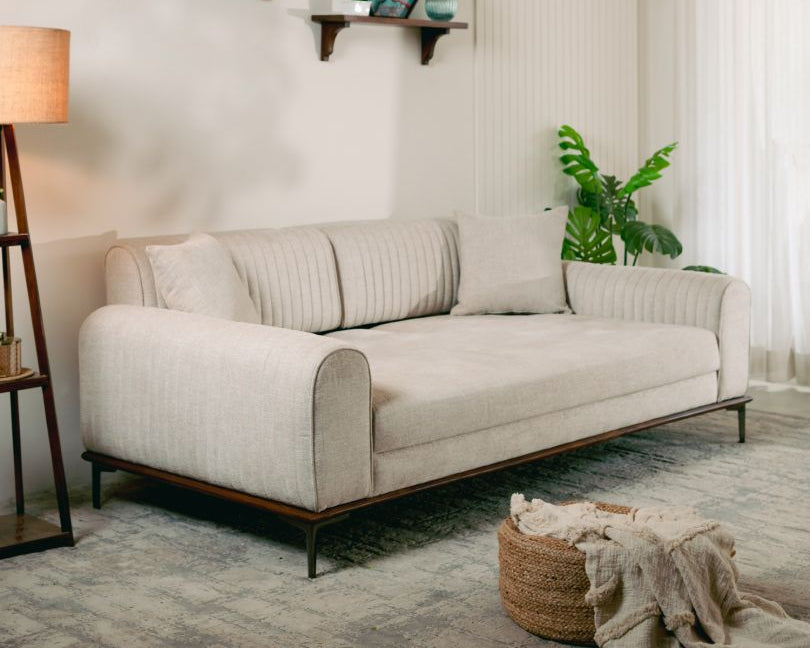 Matrix U-Shape Premium Fabric Sofa Butter Cream – Pakistan