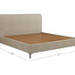 Andreas Premium King-Size Fabric Bed – Light Grey Upholstery & Curved Headboard | Pakistan