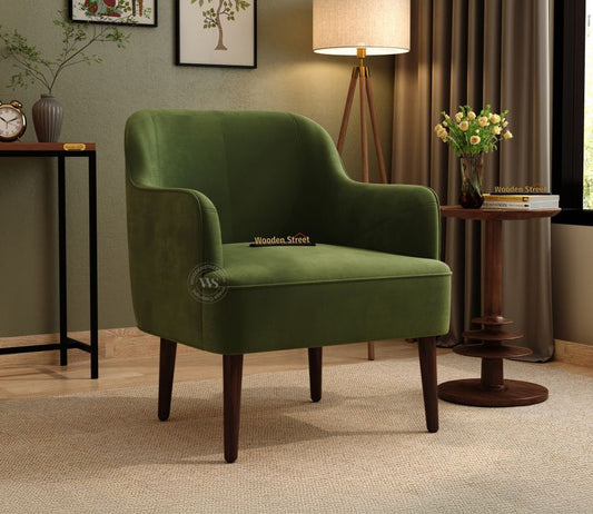 Avira Lounge Chair Dark Olive Green – Velvet Accent Chair Pakistan